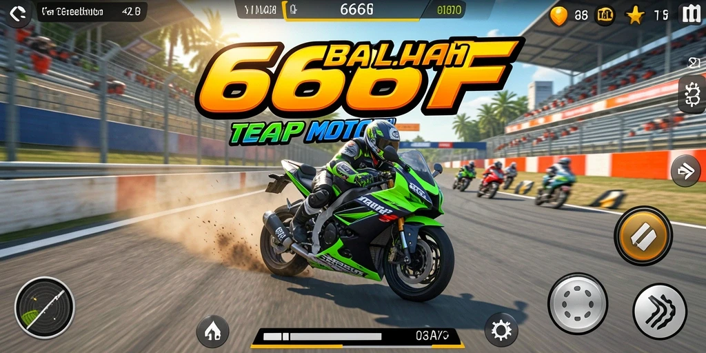 Tampilan balapan motor yang mendebarkan di 666F.