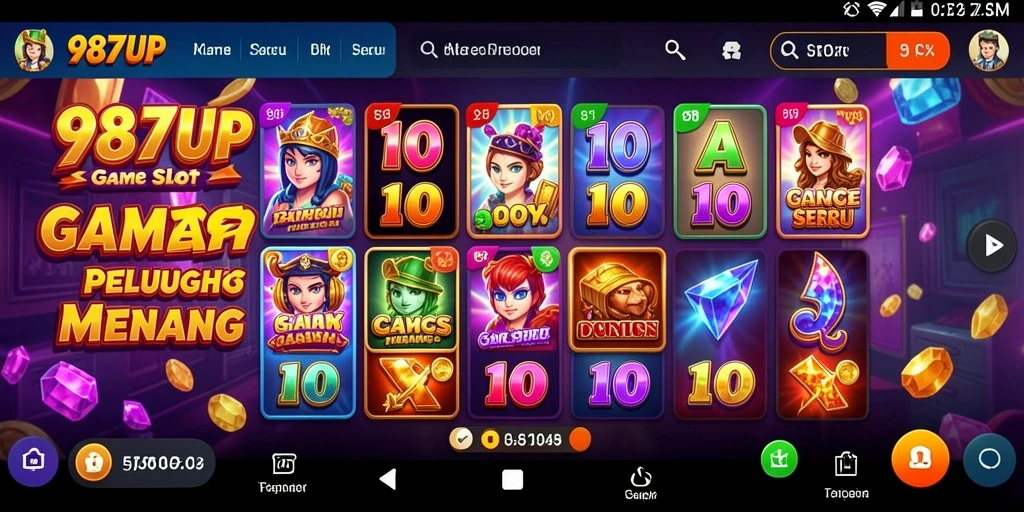 Tampilan gameplay 987UP yang seru dengan berbagai slot menarik.