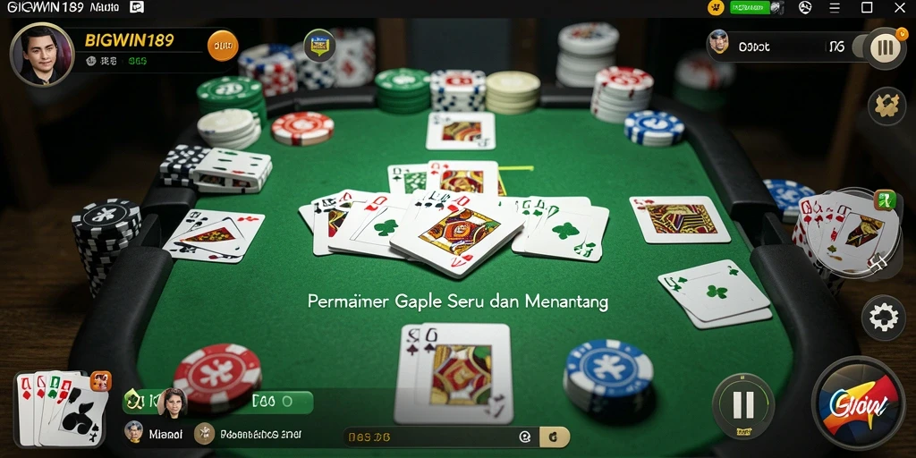 Screenshot utama BIGWIN189 menampilkan momen seru permainan Gaple.