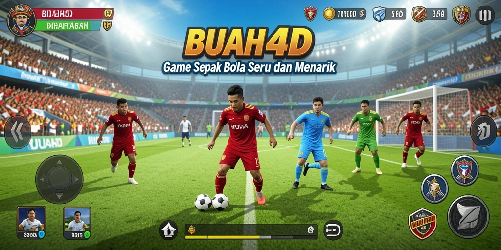 Screenshot BUAH4D menampilkan pertandingan sepak bola yang intens.