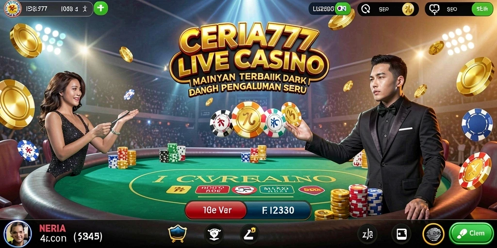 Tampilan aktif gameplay Live Casino CERIA777 yang menarik.