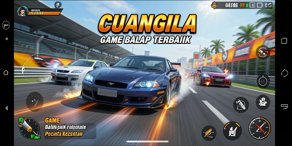 Gameplay balap CUANGILA yang mendebarkan dan grafis menawan.
