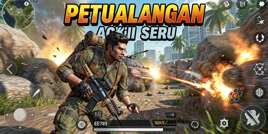 Tampilan gameplay EE789 yang mendebarkan dengan aksi TPS.