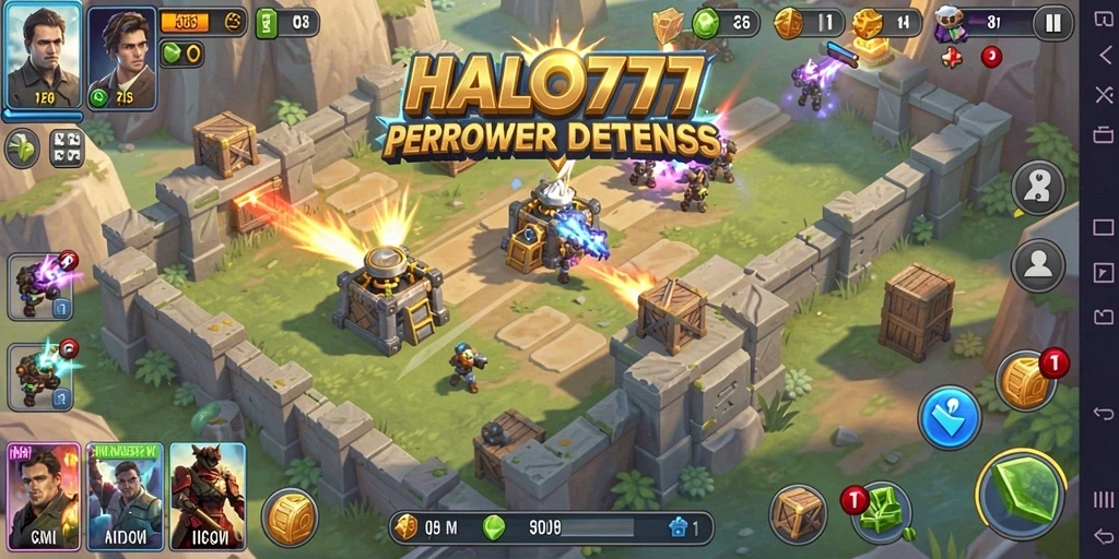 Screenshot utama HALO777 menampilkan aksi pertahanan yang mendebarkan.