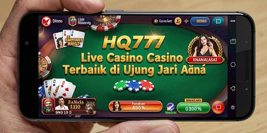 Tampilan gameplay HQ777 yang menarik dengan dealer langsung.