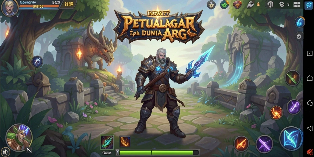 Tangkapan layar gameplay ARPG yang menampilkan pertarungan epik dan eksplorasi dunia.