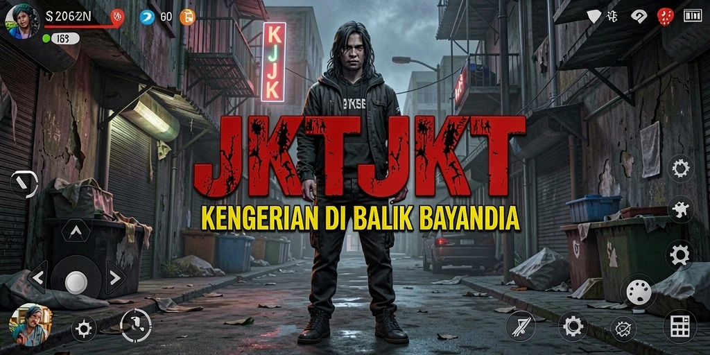 Gameplay menegangkan JKTJKT dengan suasana horor yang mendalam.