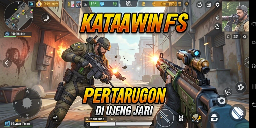 Tampilan gameplay intense dalam KATAWIN saat pertempuran sengit.