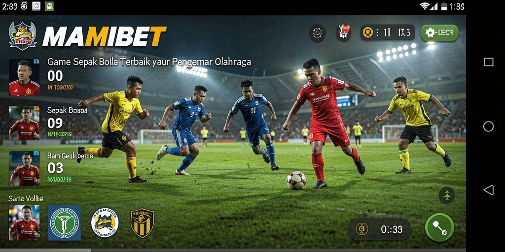 Tampilan gameplay MAMIBET yang menarik dalam aksi sepak bola.