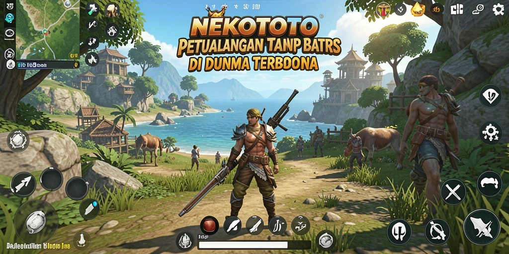 Tampilan gameplay mendebarkan di dunia terbuka NEKOTOTO.