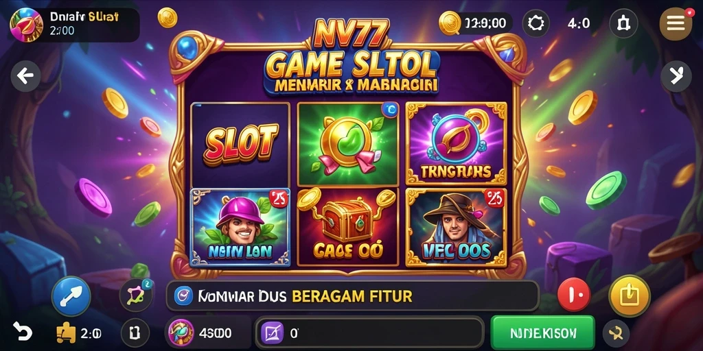 Tampilan gameplay NV77 dengan fitur slot yang menarik.