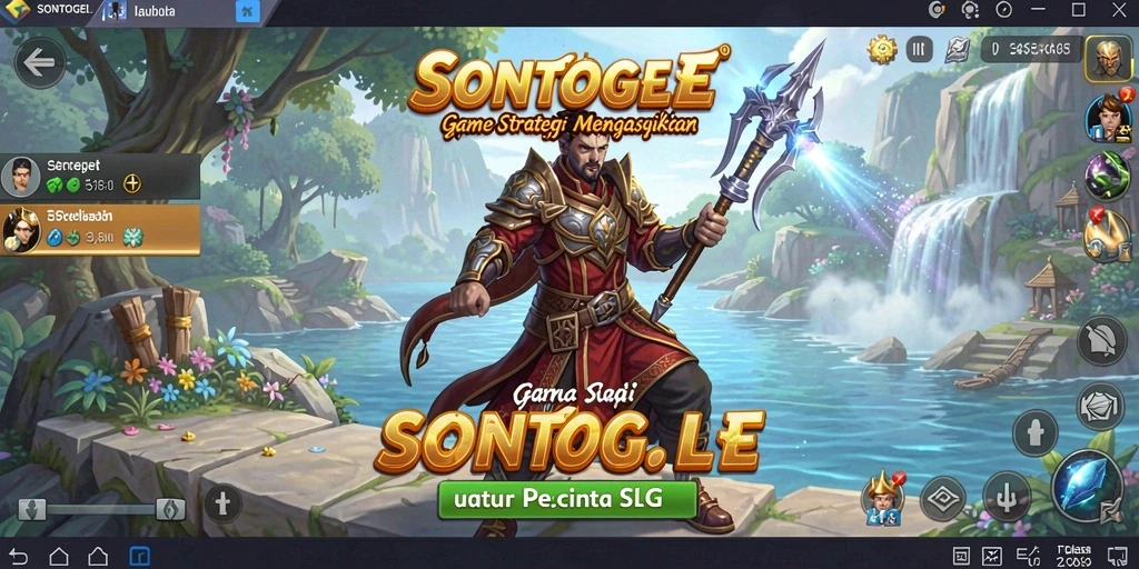 Screenshot utama dari gameplay SONTOGEL yang menunjukkan strategi tempur.