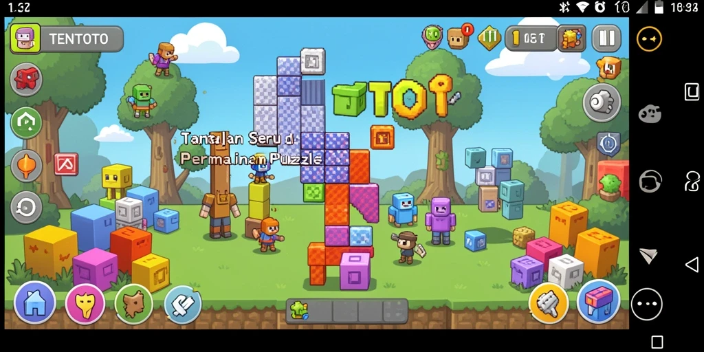 Screenshot menampilkan gameplay Puzzle TENTOTO yang seru dan menantang.